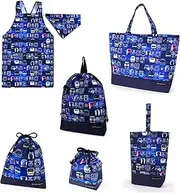 COLORFUL CANDY STYLE NT905600 Kindergarten Entrance School Entrance 6-Piece Set, Lesson Bag, Quilting (Gusseted), Shoe Case, Drawstring Bag, Gymnastics Clothing Bag, Lunch Bag, Cup Bag, Small Items,