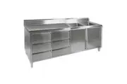 DSC-2400R-H KITCHEN TIDY CABINET WITH COMCHEF Double RIGHT SINKS - MODULAR SYSTEMS