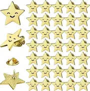[Lyrow] Gold Star Pins Bulk Gold Metal Y2k Motivational Pins for Awards Ceremonies Patriotic Accessories for Students Employees Military Backpacks Brooch Lapel 4th of July Memorial Day Events
