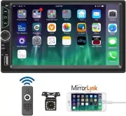 7-Inch Double Din Car Stereo with Bluetooth and Backup Camera for Safer Driving