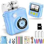 Children's Camera - Instant Camera Digital Camera Print 1080P - 16x Digital Zoom 2.4 Inch Screen - 32GB Card - 3 Rolls of Printing Paper - with Storage Bag Children 3-12 Years