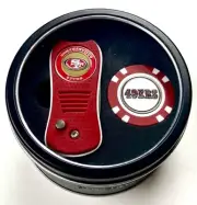 NFL San Francisco 49ers Gift Set Switchblade Divot Tool & Poker Chip