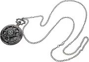 [GAROZATION] Fashion Pocket Watch Black Pocket Watch Camping Watch Vintage Pocket Watch Quartz Pocket Watch Watches Digital Watch Professional Metal Compass Pocket Watch with Compass Zinc Alloy