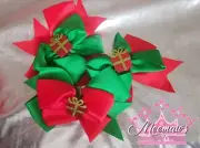 BIG Boutique Style Red, White, Green Christmas Present Hair Bow! So Cute!!