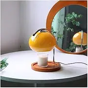 LeoLeoyy Retro Glass Candle Warmer Lamp Dimmable Aromatherapy Candle Lamp Bedside Table Lamp Study Office Home Decor Wax Warmer Lamp (Yellow)