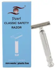 PEARL Men Shaving Double Edge Safety Razor L-55 ( Close Comb,Chrome) Smooth Shav