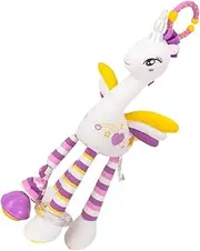 Totority Educational Baby Sensory Toy Plush Unicorn Hanging Toy for Stroller Crib No Fade No Odor Safe for Baby's Sk