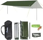 zolyet 3x6m Awning Tarp Tent Shade with Folding Camping Canopy Ultralight B Sun Shelter for Camping Hiking and Survival Shelter Green L