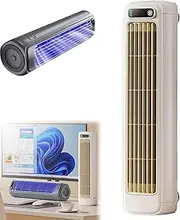 Migilife Cooling Ace, Migilife Air Conditioner, with 3 Speeds, USB Rechargeable Portable Tower Fan Airs Conditioners, LED Touch Screen, for Offices, Kitchen and Bedrooms (Beige)