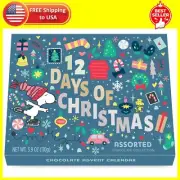 Peanut Chocolate 12 Days Snoopy Christmas Advent Assorted Dark, Toffee, Mint