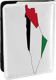 [JEJEA] Palestine Flag Map Print Travel Organizer Credit Cards Case Passport BookPassport Holder Cover Wallet forTraveling,, Black, One Size