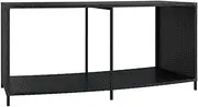 'vidaXL Black Poly Rattan Storage Shelves (2pcs) - Weather-Resistant, Outdoor Storage with Steel Frame and Easy-Clean Material