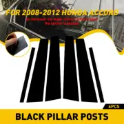 6X For 2008-2012 Honda Accord Black Pillar Posts Door Window Protector Trims Set (for: Honda)