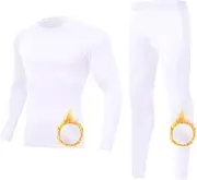 [Towintec] Thermal Underwear Mens, Fleece Lined Base Layer Set Thermals Top & Bottom Warm Compression Suit leggings Winter Thermals Pants Shirts Skiing Long Johns for Men Cold Weather Running Workout