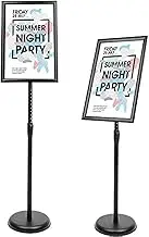 YIYO Floor Standing Sign Holder - A3 Adjustable Aluminum Sign holder, Menu Display Notice for Wedding/Business Activities Display（Black）