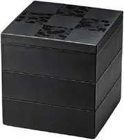 J-Kitchens Excursion Lunch Box, Made in Japan, Saiun Checkered, 50 Tiers, Black (1 Pair), 5.9 inches (15 cm), for Osechi