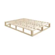 Oikiture Wooden Bed Frame Double Size Cage-like Base