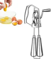 Tuxxjzm Manual Hand Mixer, Manual Egg Beater - Stainless Steel Hand Egg Whisk - Multifunctional Dishwasher Safe Egg Beater, Portable Egg Mixer for Baking, Cooking