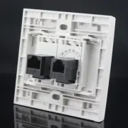 Wall Socket Plate 1 Ports CAT6 Outlet RJ45 & 1 Ports CAT3 Panel Faceplate RJ45
