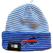 Buffalo Bills Mens NFL Cuffed Knit Hat Beanie-New Era -Blue Striped- OSFM NWT