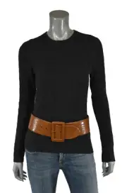 Ralph Lauren Purple Label Caramel Alligator 3" Trench Buckle Belt M New $1950