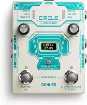 Donner Circle Looper Pedal Drum Machine, 2 in 1 Drum Looper Stereo Guitar Loo...