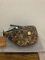 MCM X BAPE Stark Belt Bag Medium Visetos Camo.. FAST SHIPPING Cross Body
