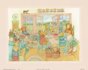 Paper tole Kit-SB4-Arthur Kaplan-RDM-FL9835 Teddies at Dinner