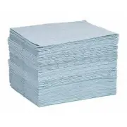 Oil Absorbent Pads 15x19in 100 Pack Blue Heavy Duty Spill Cleanup Sorbents