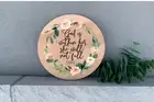 Inspirational 12" Round Thin Birch Handmade Christian Psalm 46:5 Home Wall Decor