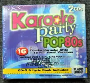 New Karaoke party POP 80's-CD+G & Lyric Book-On Screen Lyrics - Sealed Package!