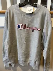 Champion Reverse Weave Sweatshirt Mens XL Heather Gray Pullover Crew Neck "NWT"