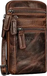STILORD 'Mikael' 3-in-1 Brusttasche Herren Leder Umhängetasche Gürteltasche Handytasche zum Umhängen - Stilvoller Brust-Beutel Klein Schultertasche Männer aus Echtleder