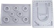 Bracelet Sizer Board Bead Board, 2PCS Bracelet Design Board Flocked Bead Board Bracelet Beading Jewelry Organizer Tray Design DIY Craft Tool Bead Design Board