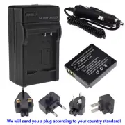 Battery+charger for Panasonic Lumix CGA-S005 DMC-FS1 DMC-FS2 DMC-FX01 DMC-FX07