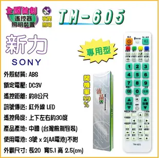 【新力 SONY】TM-605 液晶電視專用遙控器