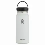 White 2023 Hydro Flask 32oz Water Bottle Wide Mouth Flex Cap Insulated Stainless