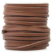 1/8" Brown Leather Flat Cord - 3.5mm Genuine Cowhide Leather Strap 25 50 Ft
