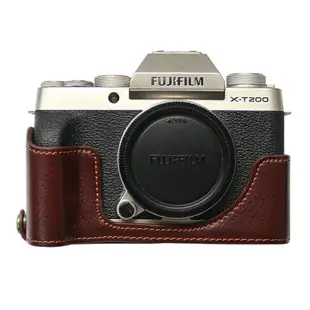 適用Fujifilm/富士X-T200相機包 xt100底座真皮半套 復古皮套手柄