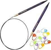 [KNITPRO] J'Adore Cubic Circular Knitting Needles 24 inch, Size 3 (60cm, 3.25mm) with 10 Colorful Stitch Markers