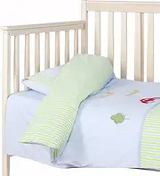 BLOOMSTAR Baby Crib Bedding Set Bed Linen 2pcs Toddler Crib Duvet Cover Set,100% Cotton Poplin, 40x48 Duvet & 12x18 Pillowcase, Soft Embroidery Infant Quilt Cover Baby Bedding