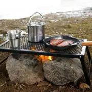 Folding Campfire Grill Camping Table Mesh Grate for Travel Outdoor BBQ
