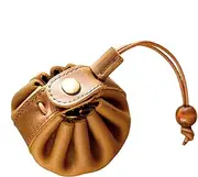 [GENERIC] Leather Drawstring Coin Purse,Small Leather Drawstring Coin Purse - Key Storage Organizer | Small Wallet Portable Soft Car Key Pouch Wallet For Men, Brown, Se référer au descriptif, Refer to