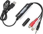 POENVFPO 3.5mm Sound Capture Adapter Convenient Editing USB 2.0 Sound Capture Card for Cassette to MP3 Converter Plug and Play for OS X