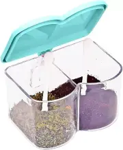 Southern Homewares Acrylic Spice Seasoning Storage Box Container with 2...
