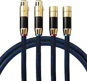 Pair(2pcs) HiFi Audio 3 Pin XLR Male to XLR Female Microphone Cable,Audiophile Balanced Interconnect Mic Cords(4.9FT(1.5M))