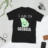 在飛比找蝦皮購物優惠-我在喬治亞州美國國家邊境愛國搞笑地圖 T 恤