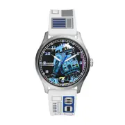 Fossil Special Edition Star Wars R2-D2 Three-Hand White Silicone Watch SE1105 Stainless Steel Black 796483610552