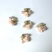 Rhinestone & Pearl 22mm Flatbacks x 5pcs - Style 16