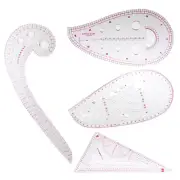 Pattern Sewing Rulers Set, 4 Styles Plastic Sew French Curve Ruler, Metric Curve
